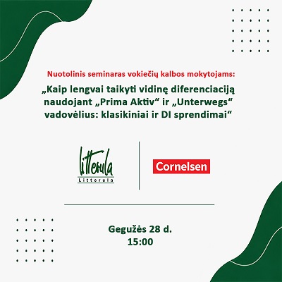 Kaip lengvai taikyti vidinę diferenciaciją naudojant „Prima Aktiv“ ir „Unterwegs“ vadovėlius: klasikiniai ir DI sprendimai